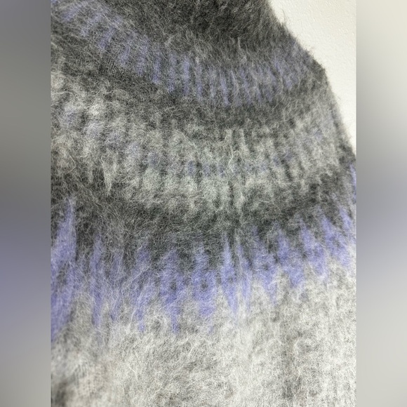 Banana Republic Womens Fair Isle Gray Mutli Alpaca Soft Funnel XS-S - Picture 6 of 12